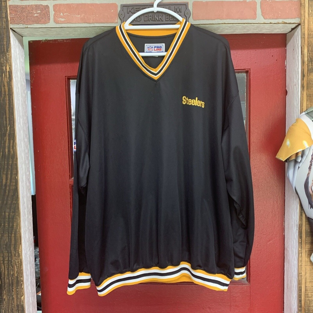 Vintage Pittsburgh Steelers Jacket XL‎ Starter Pro Line Black Pullover Logo 90s